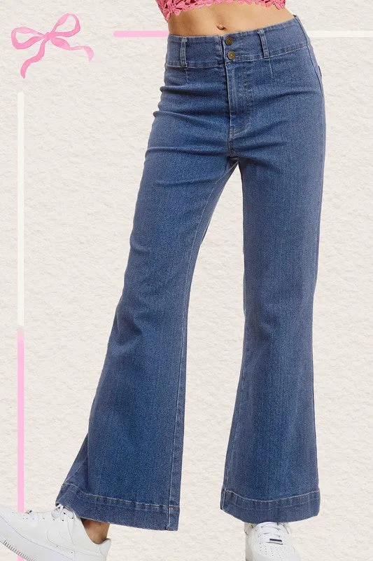 Compare Notes Dark Denim Flare Jeans