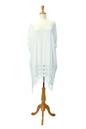 Cotton Gauze Fringe Hem Tunic by San Diego Hat Company