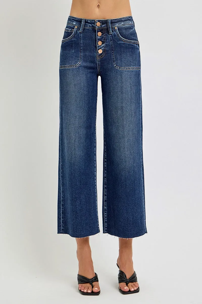 Cropped button Hi Rise - Dark Blue