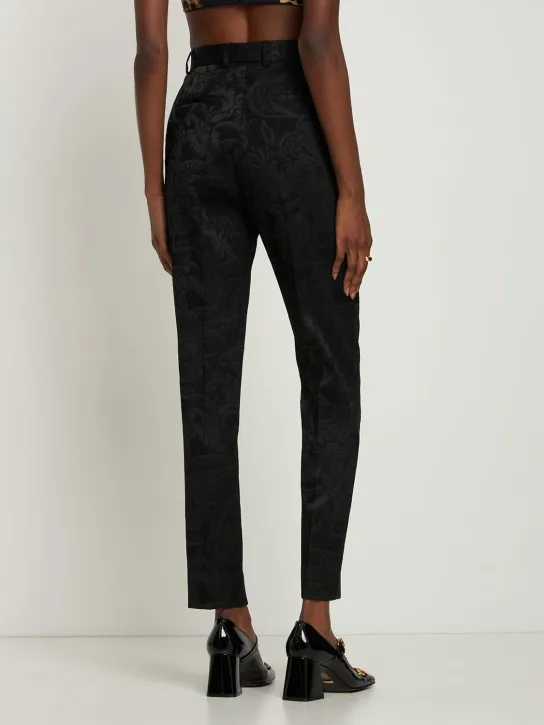 Dolce&amp;Gabbana   High rise jacquard straight pants 