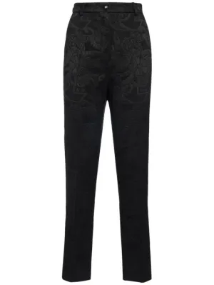 Dolce&amp;Gabbana   High rise jacquard straight pants 