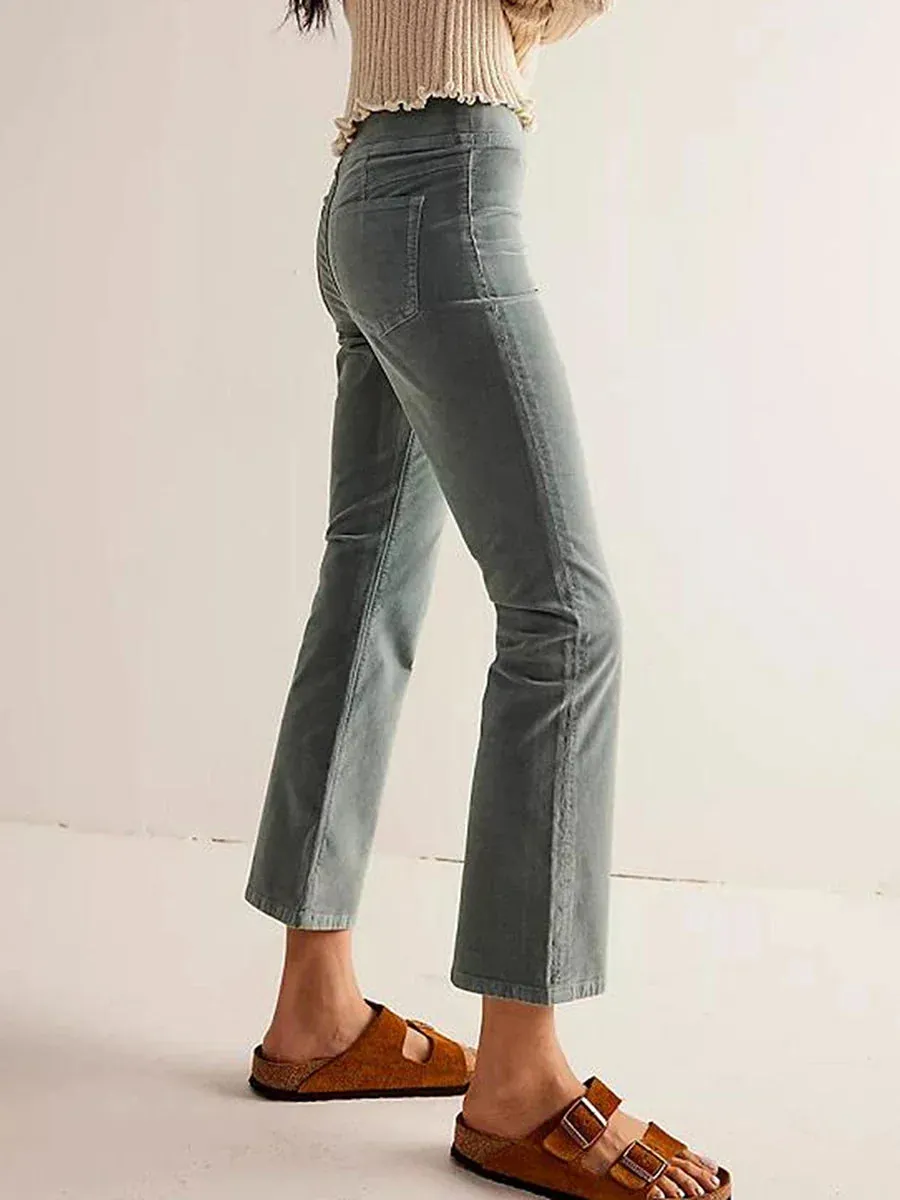 Elastic Slim Cropped Daily Trousers Casual Pants