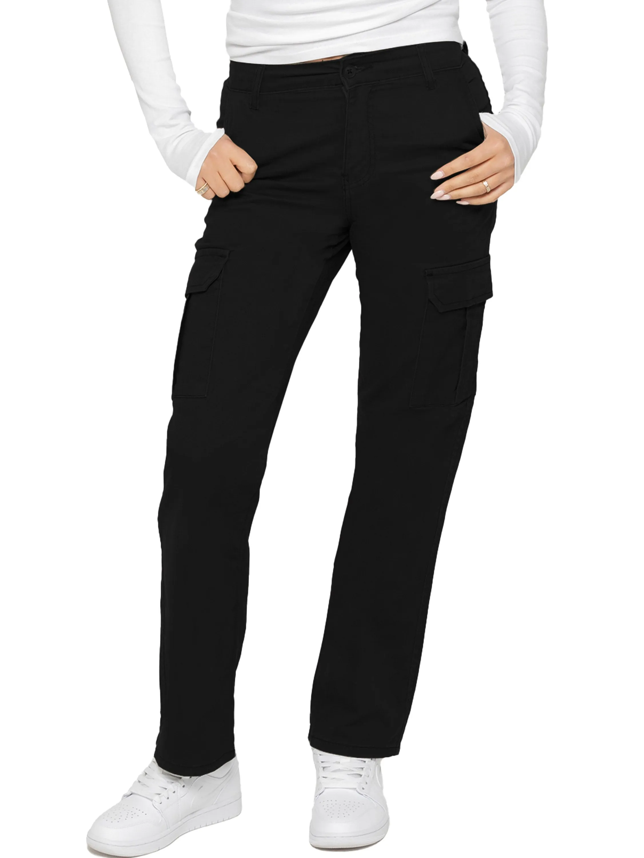 Enzo | Womens Stretch Cargo Jeans