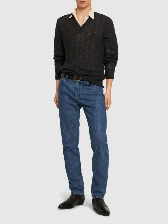 Etro   Cotton denim straight jeans 