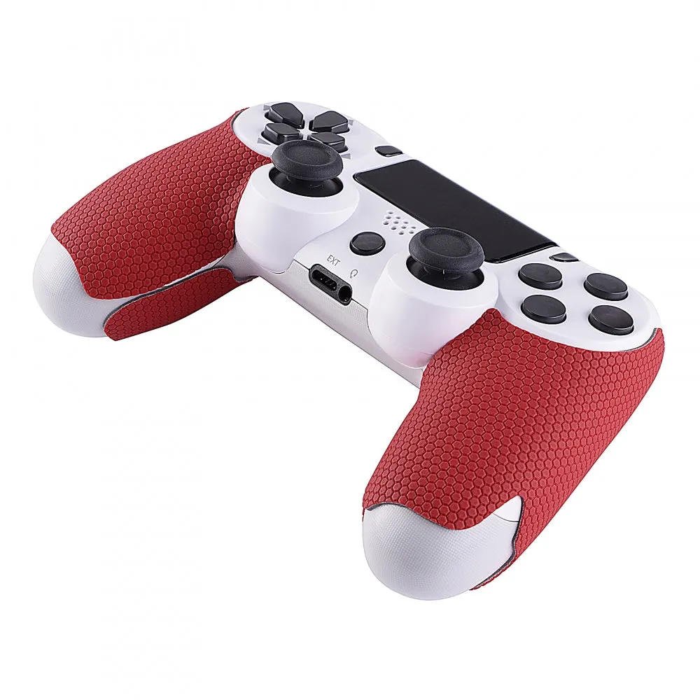 eXtremeRate Red 1 Pair Non-slip Left Right Grips Decal for PS4 Slim Pro Controller - GC00156