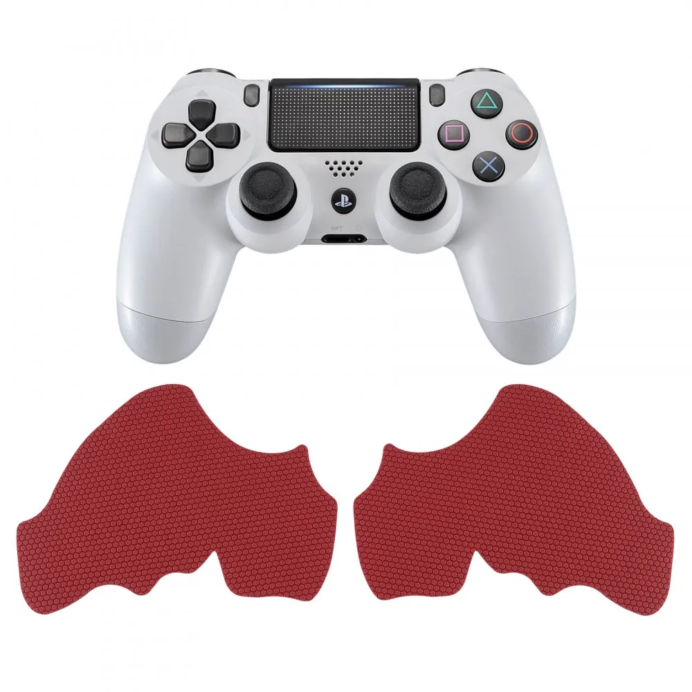 eXtremeRate Red 1 Pair Non-slip Left Right Grips Decal for PS4 Slim Pro Controller - GC00156