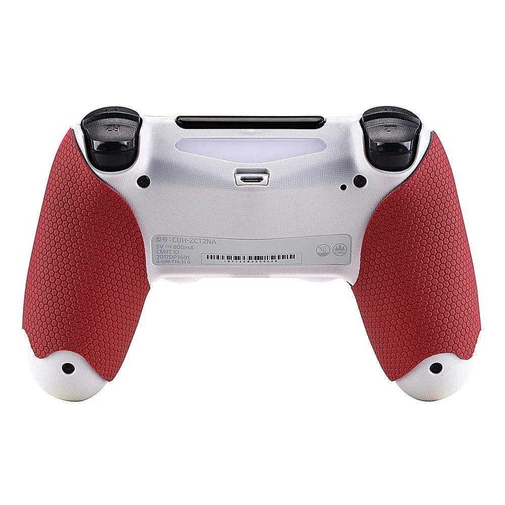 eXtremeRate Red 1 Pair Non-slip Left Right Grips Decal for PS4 Slim Pro Controller - GC00156