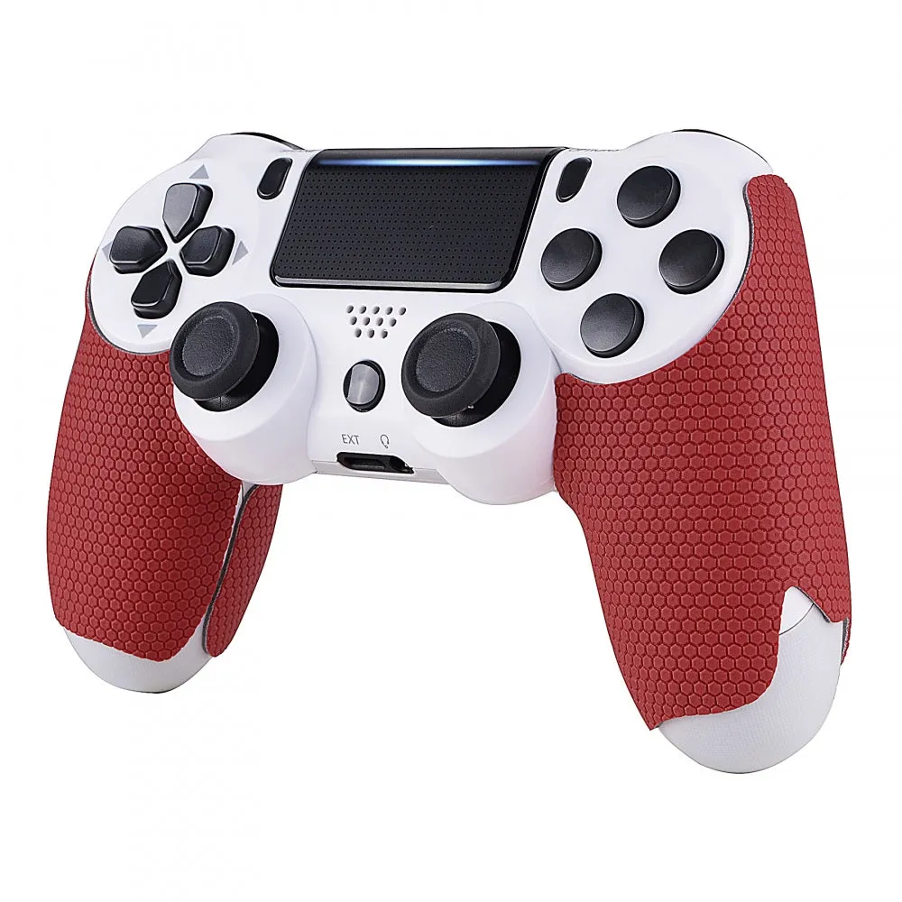 eXtremeRate Red 1 Pair Non-slip Left Right Grips Decal for PS4 Slim Pro Controller - GC00156