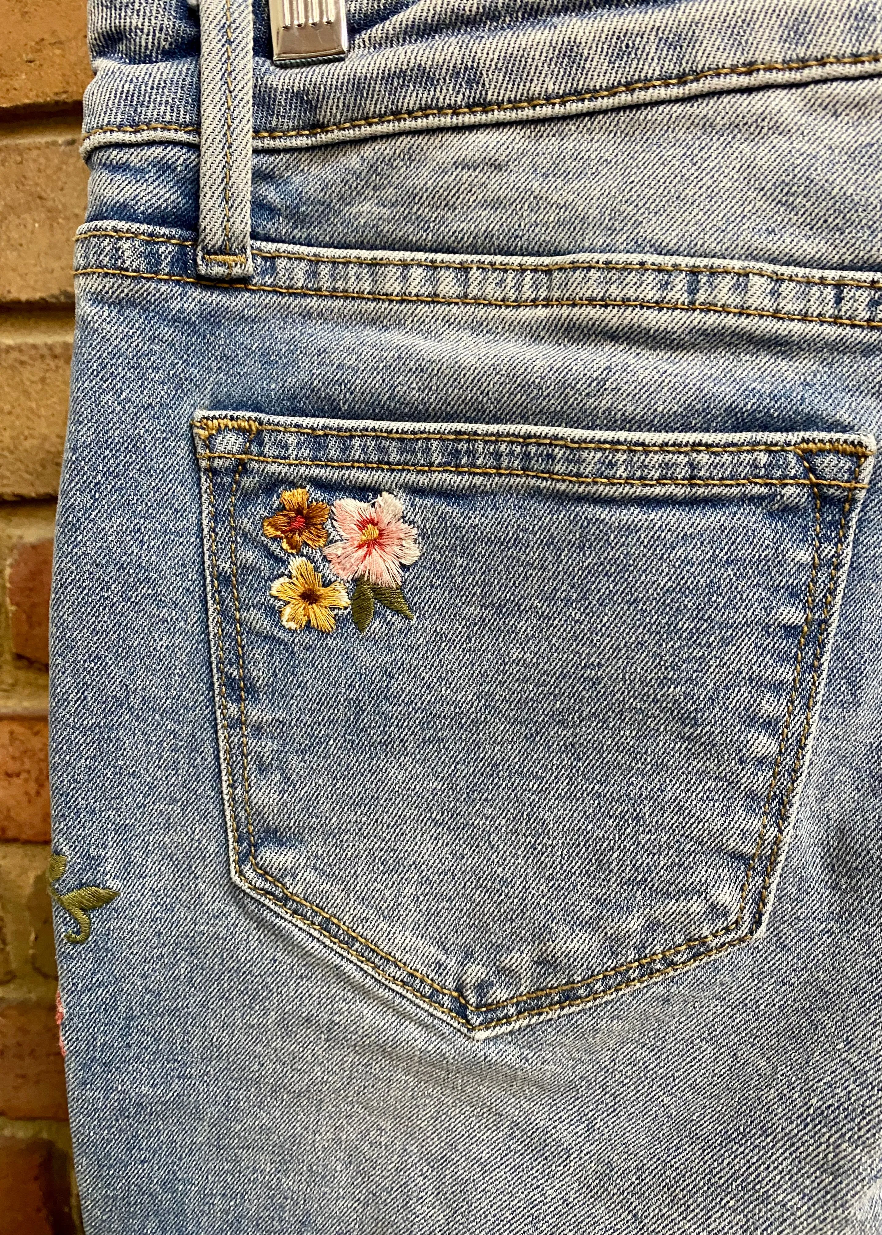 Farrah Embroidery Flare Jean #159