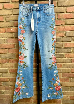 Farrah Embroidery Flare Jean #159