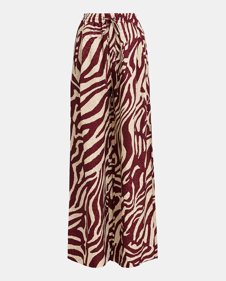 Fibonacci Wide Leg Pant Desert Wine Print