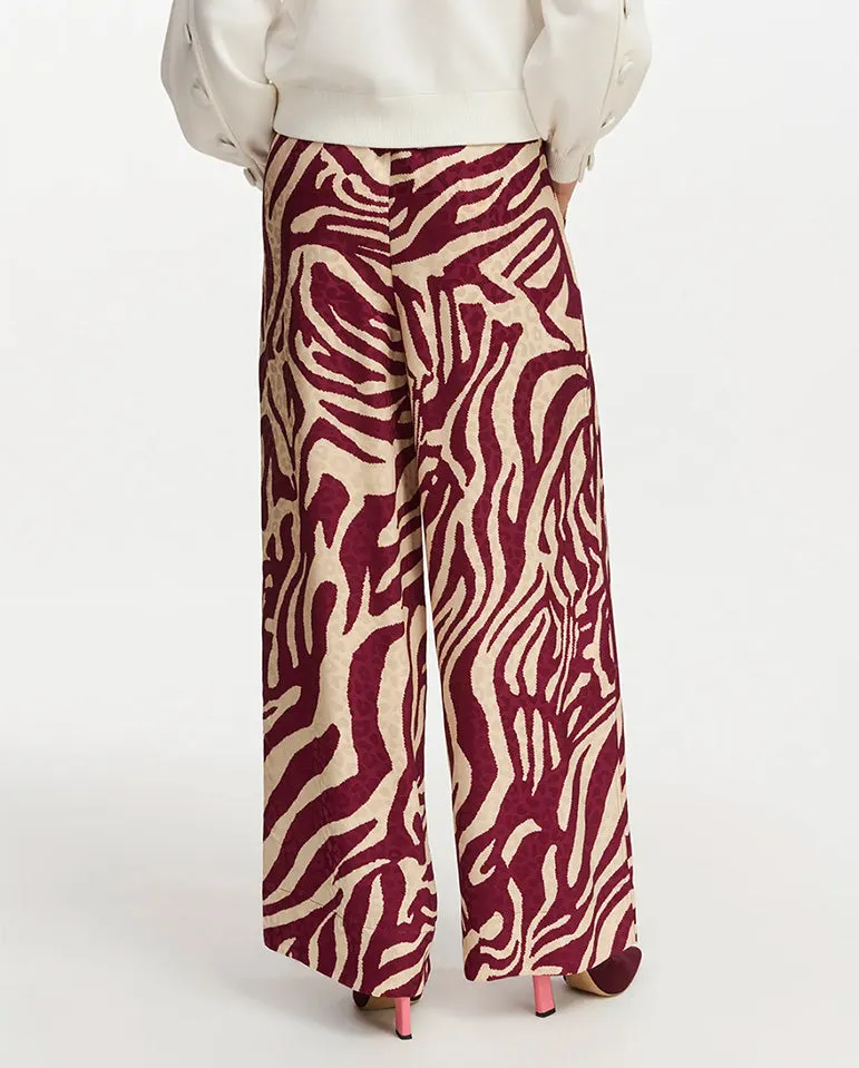 Fibonacci Wide Leg Pant Desert Wine Print