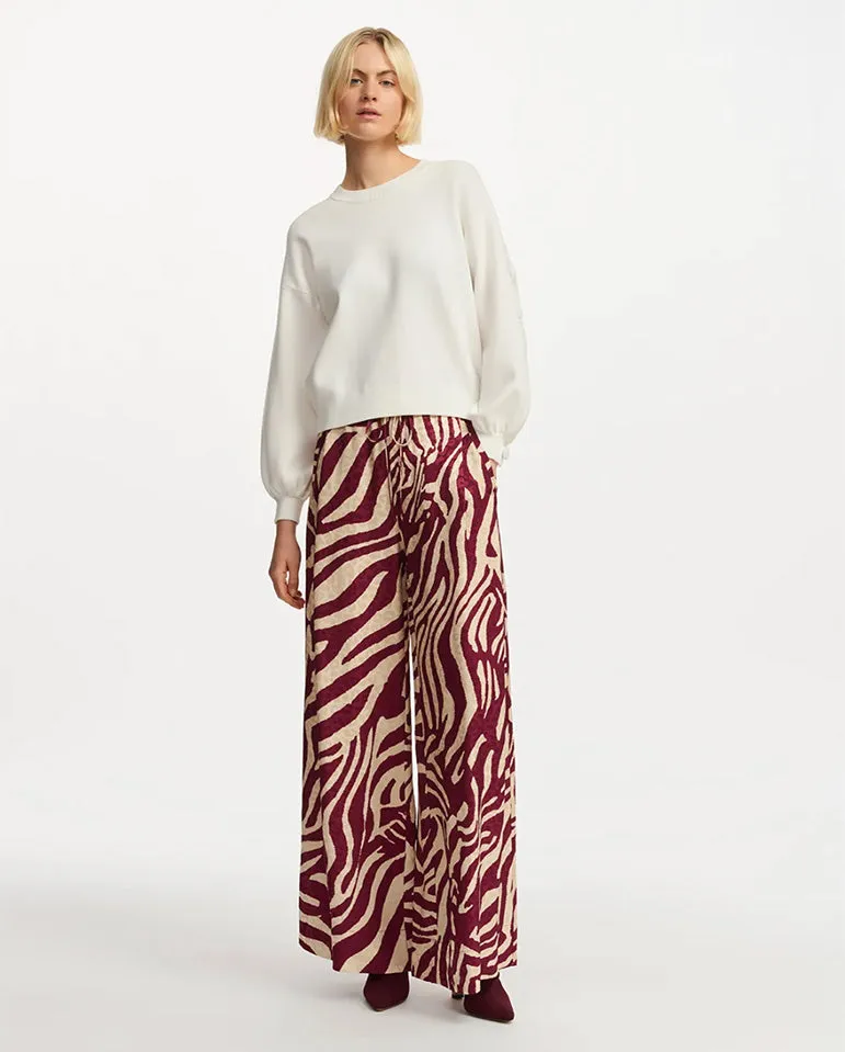 Fibonacci Wide Leg Pant Desert Wine Print