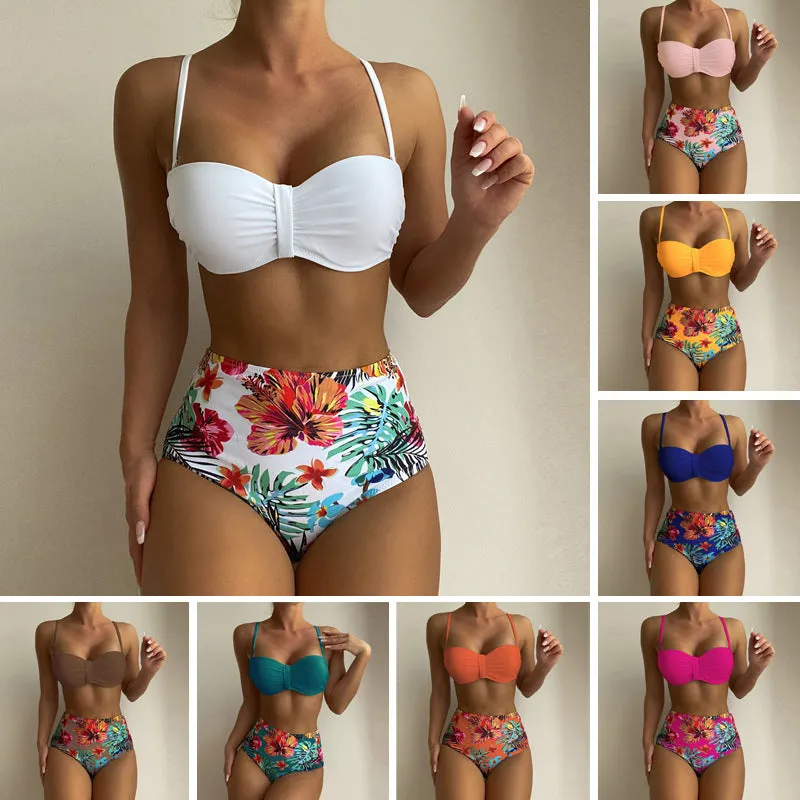 Floral Print Spaghetti Strap Bikini