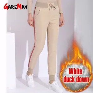 Garemay Warm Women's Pants With Stripe Autumn Plus Size Harem High Waist Pants Female Winter Striped Trousers Black Women's