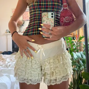 Girlary 2024 Women's Y2K Fairy Kawaii Summer Lace Tierred Shorts High Waist Mini Bow Layered Short Pants Sweet Bloomers