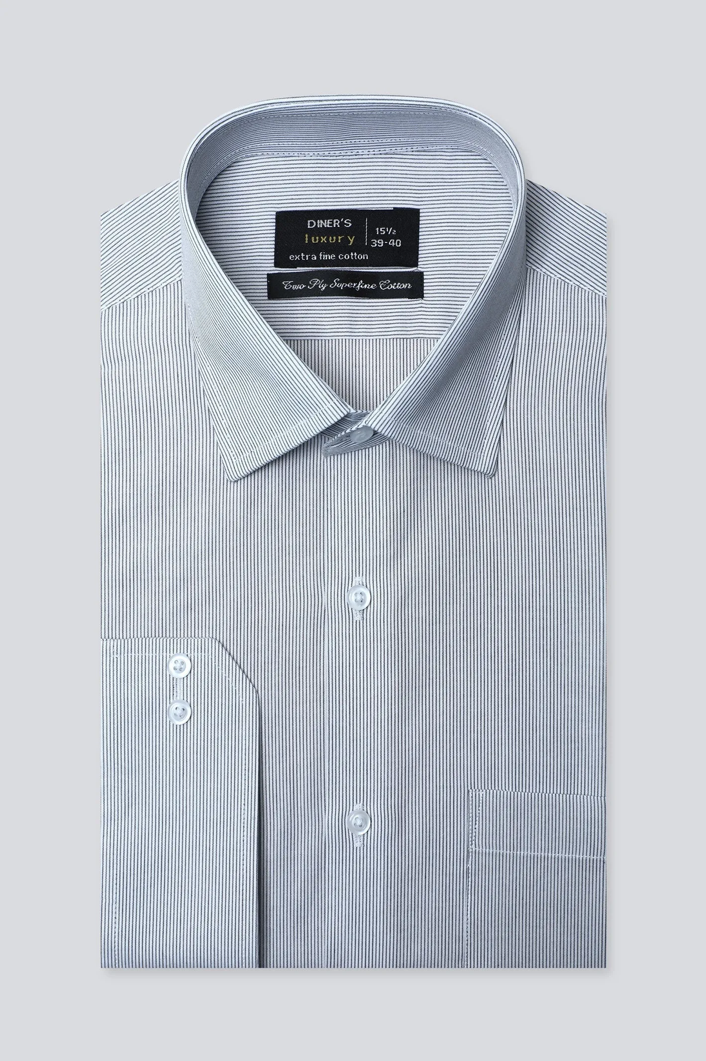 Grey Pin Stripes Formal Shirt