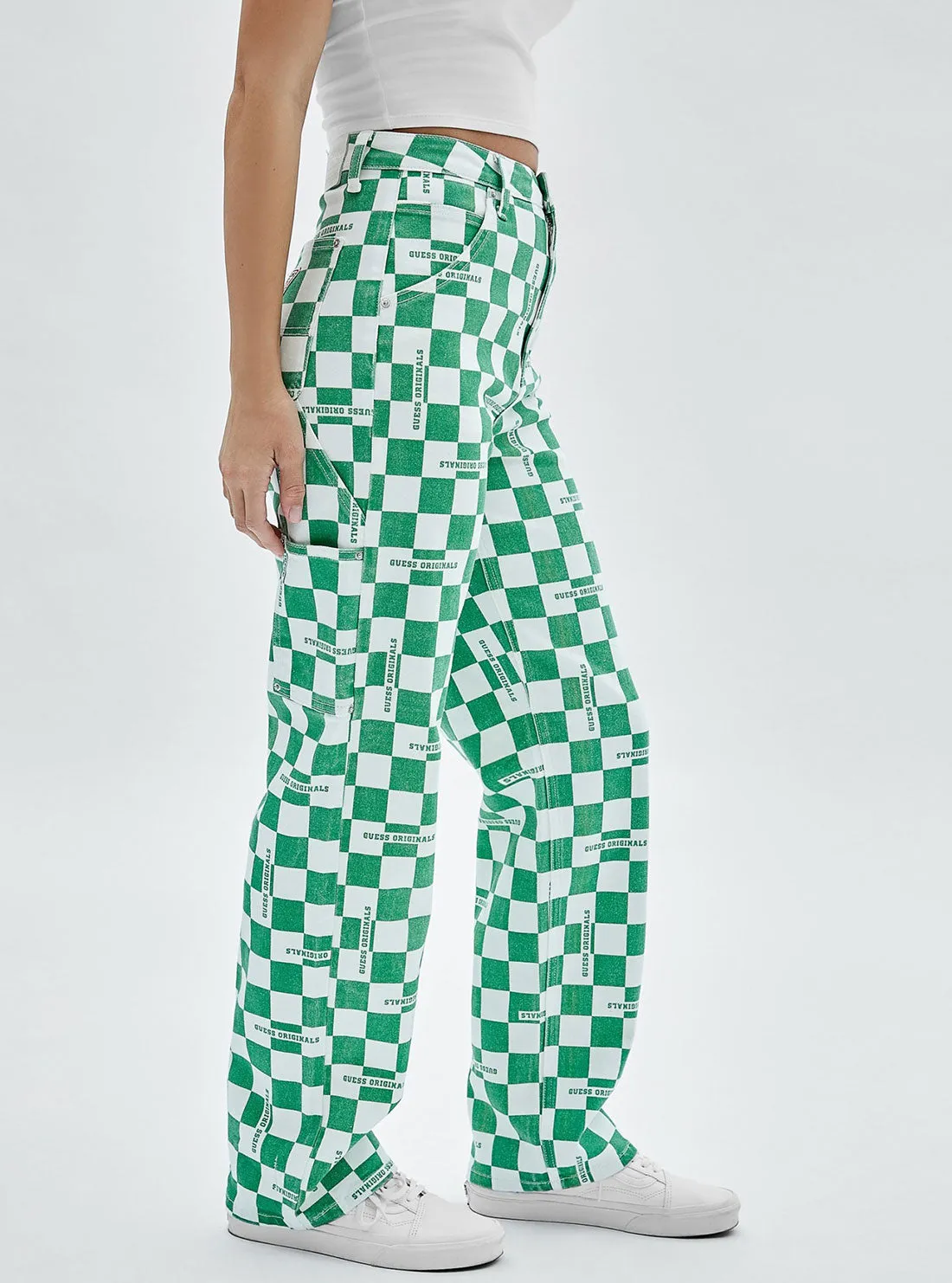 Guess Originals Green Checkered Carpenter Pants