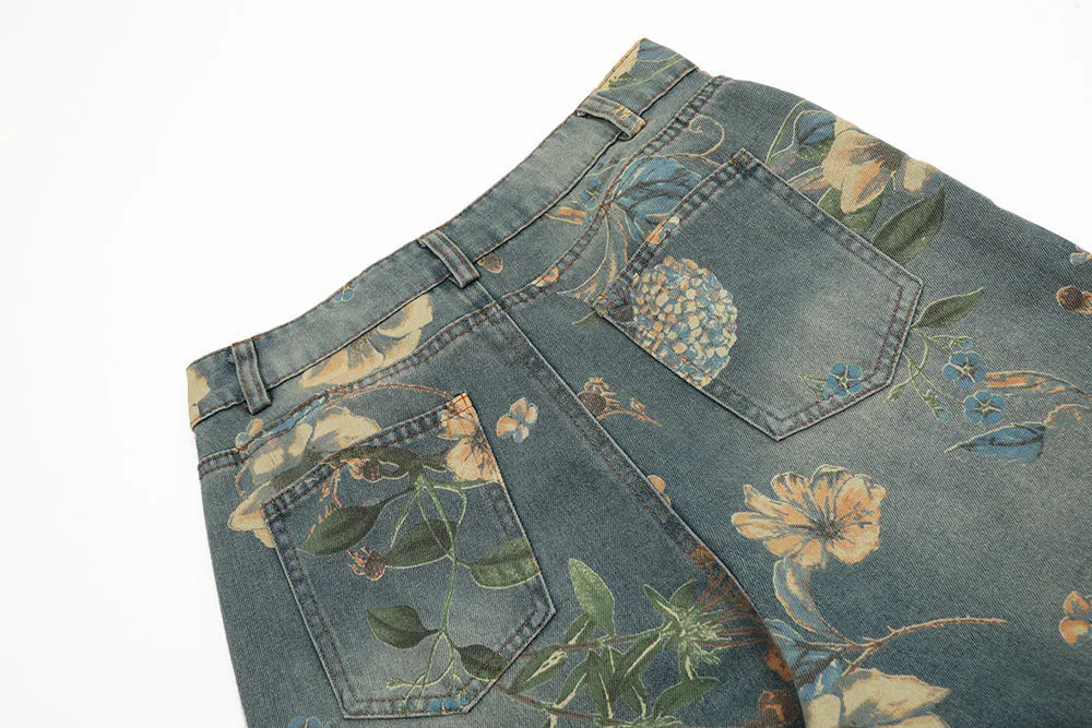 Halloy™ Niche Printed Flex Loose Jeans