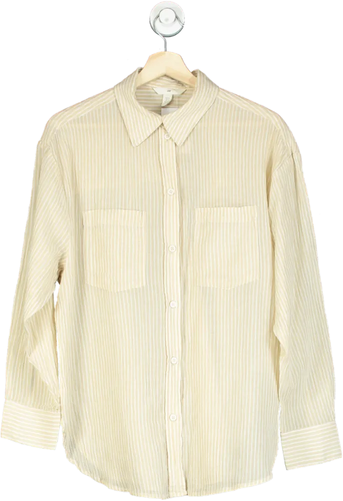 H&M Beige Striped Shirt UK S