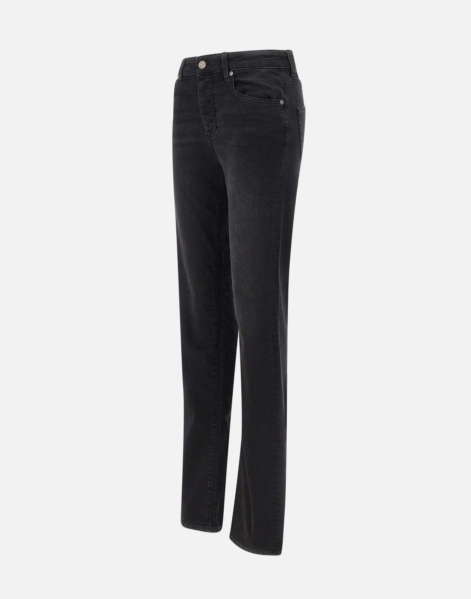 High Waist Black Stretch Denim Jeans