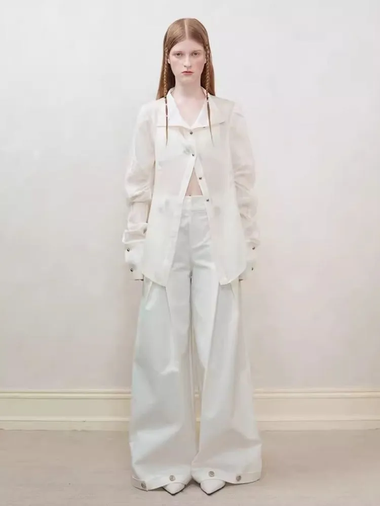 High Waist Straight Leg Wide Leg Casual Pants【s0000008187】