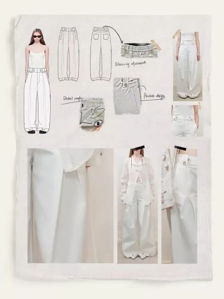 High Waist Straight Leg Wide Leg Casual Pants【s0000008187】