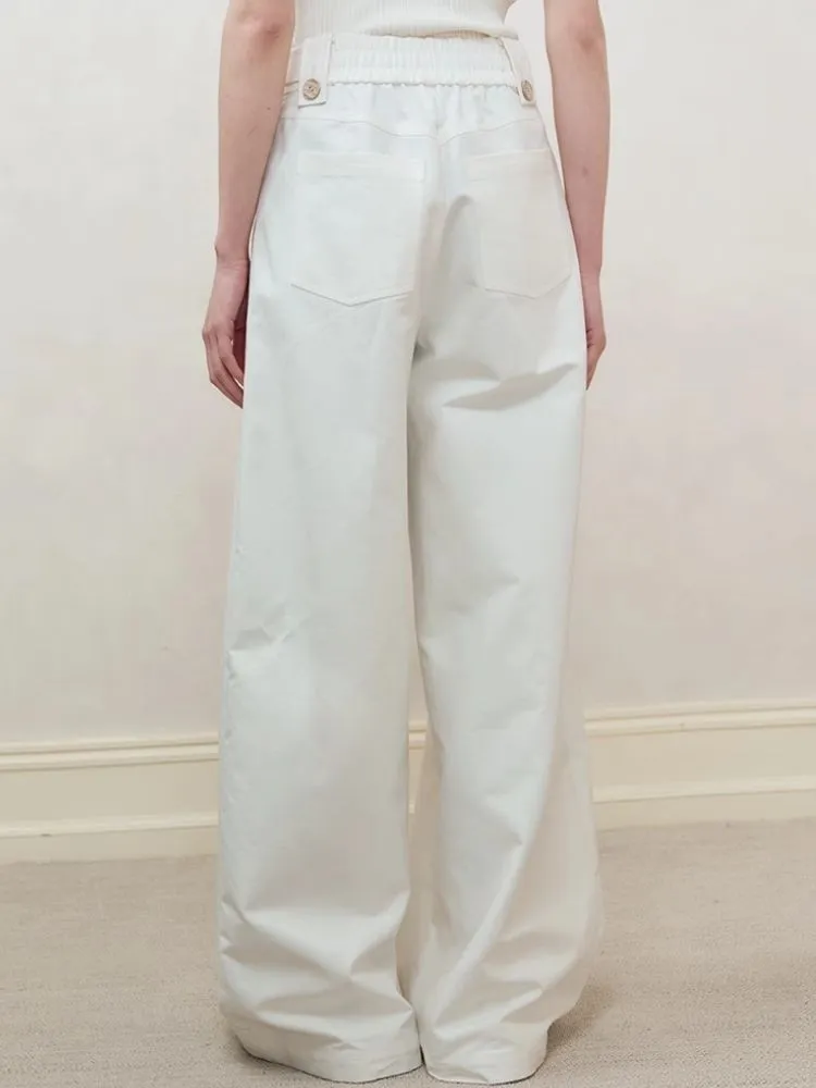 High Waist Straight Leg Wide Leg Casual Pants【s0000008187】