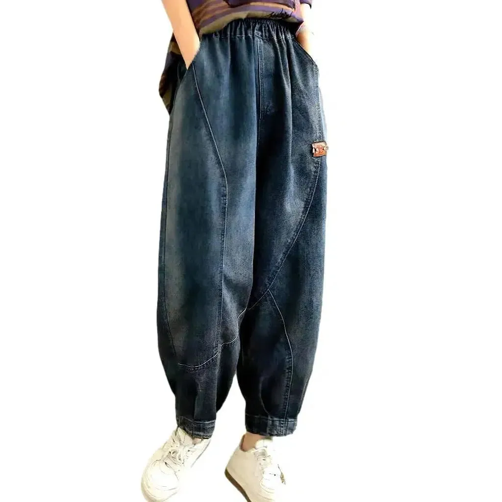 High-waist vintage denim pants
 for ladies