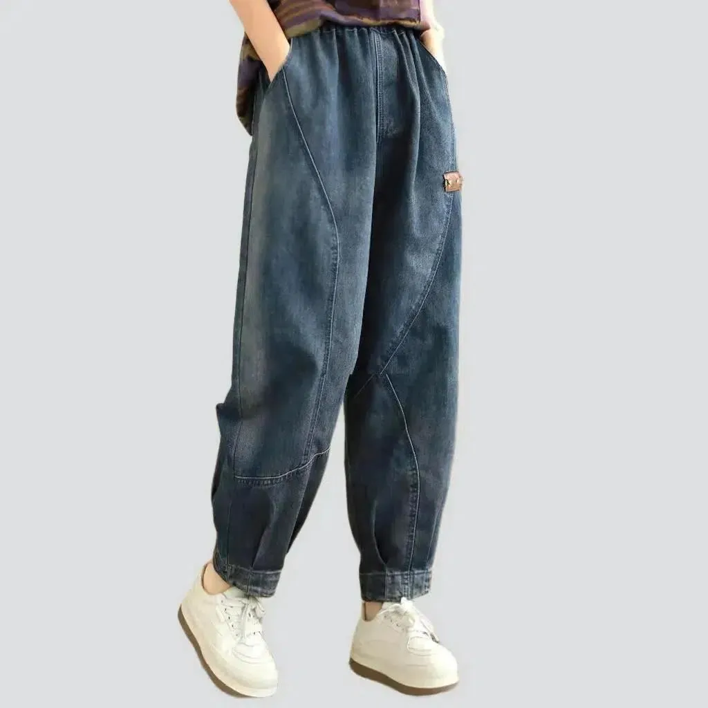 High-waist vintage denim pants
 for ladies