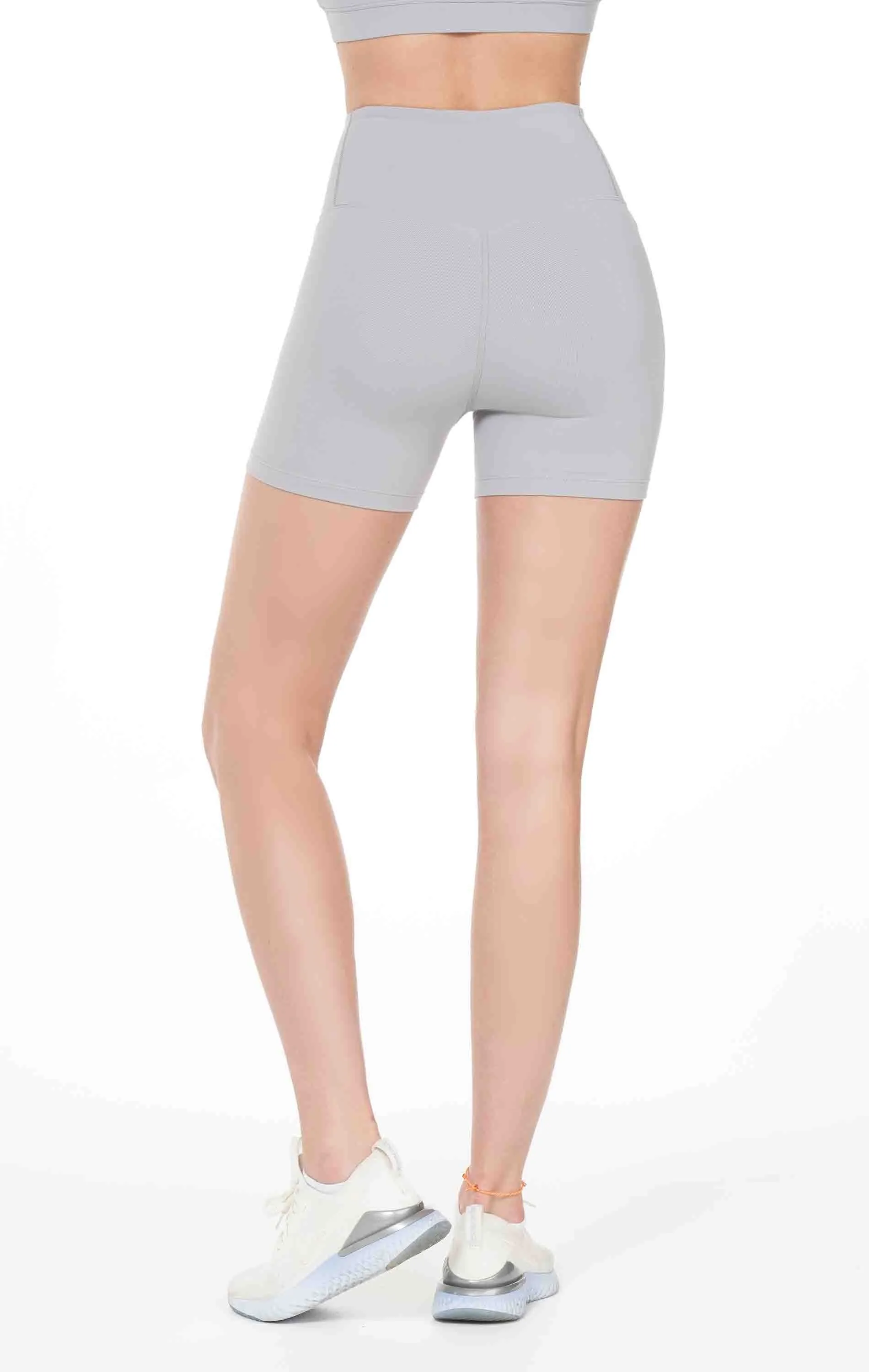 Hybrid Cloudlux Shorts High Waist (tight) - Stone Grey