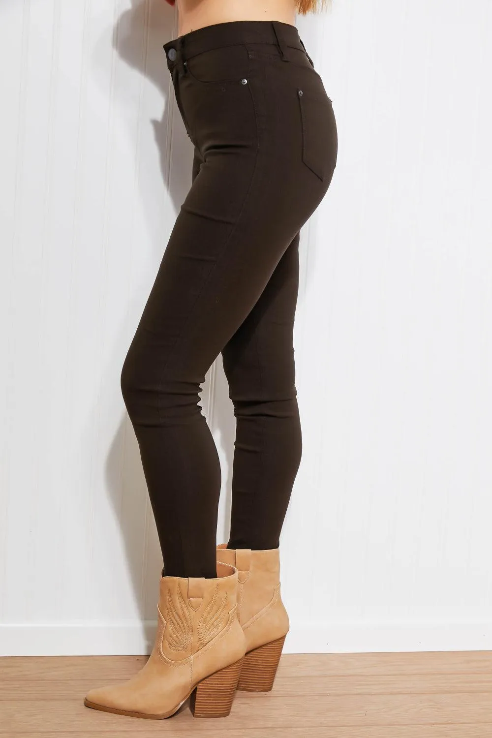 Hyper Stretch Full Size Mid Rise Skinny Jeans