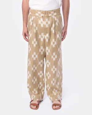 Ikat Drawstring Pants in Sand