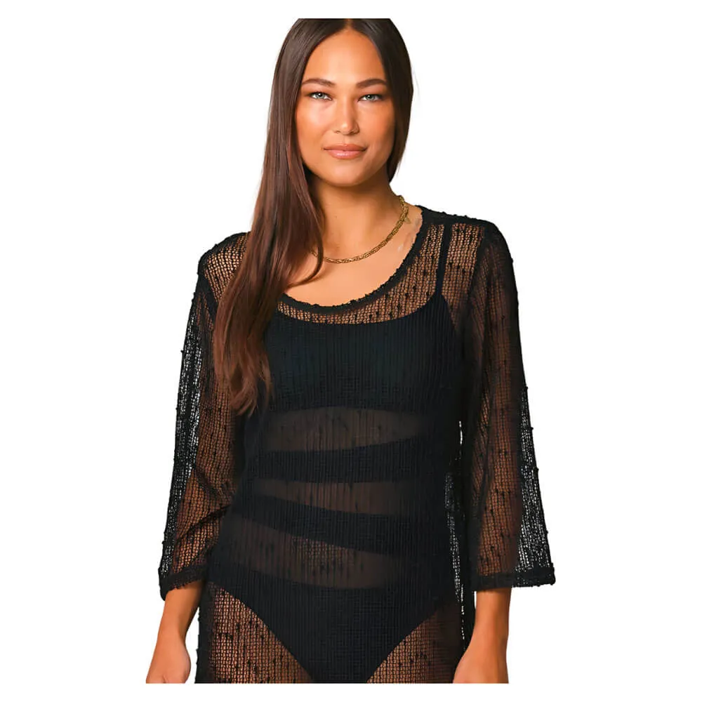 J Valdi Fiji Scoop Neck Tunic Coverup - Black