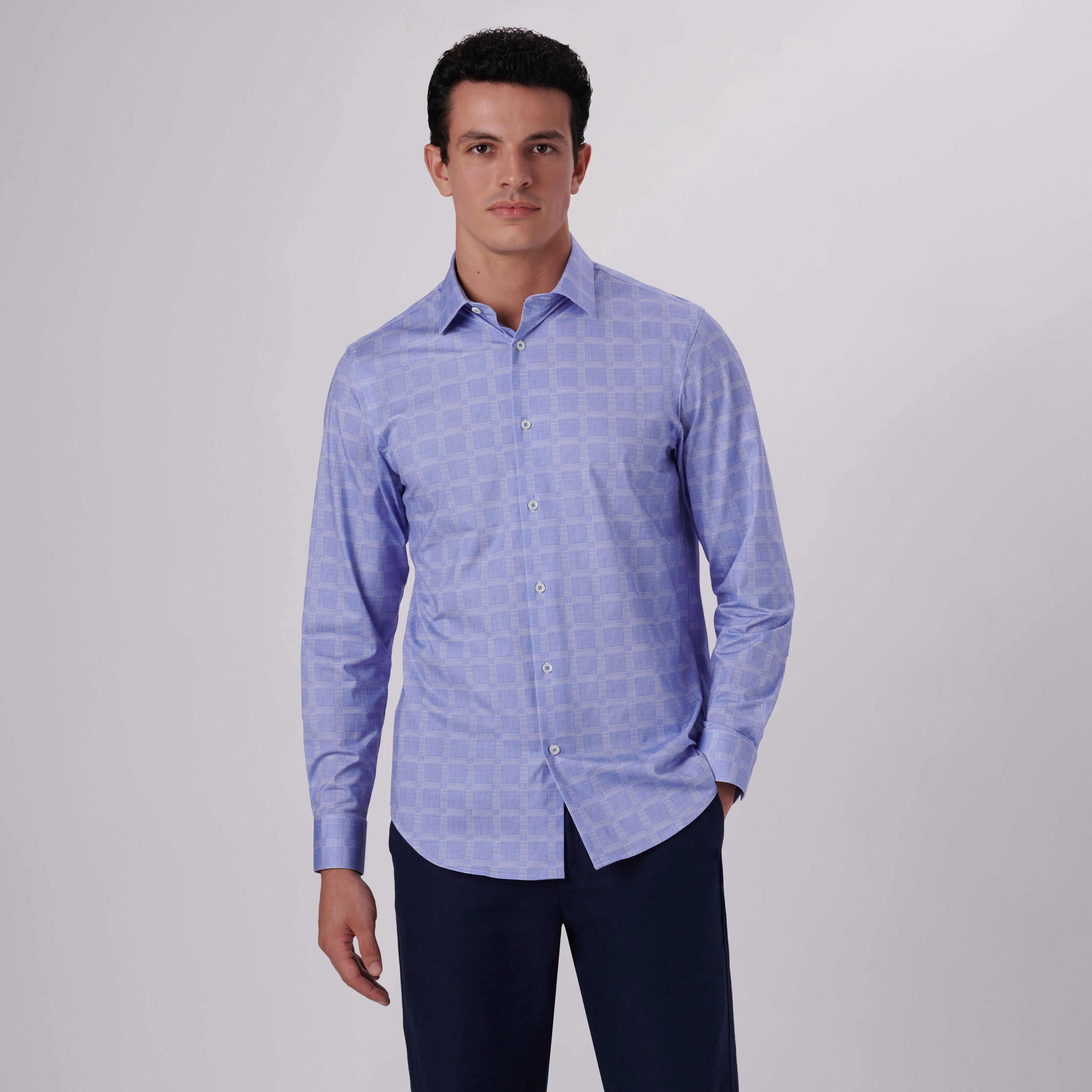 James Windowpane Check Print OoohCotton Shirt