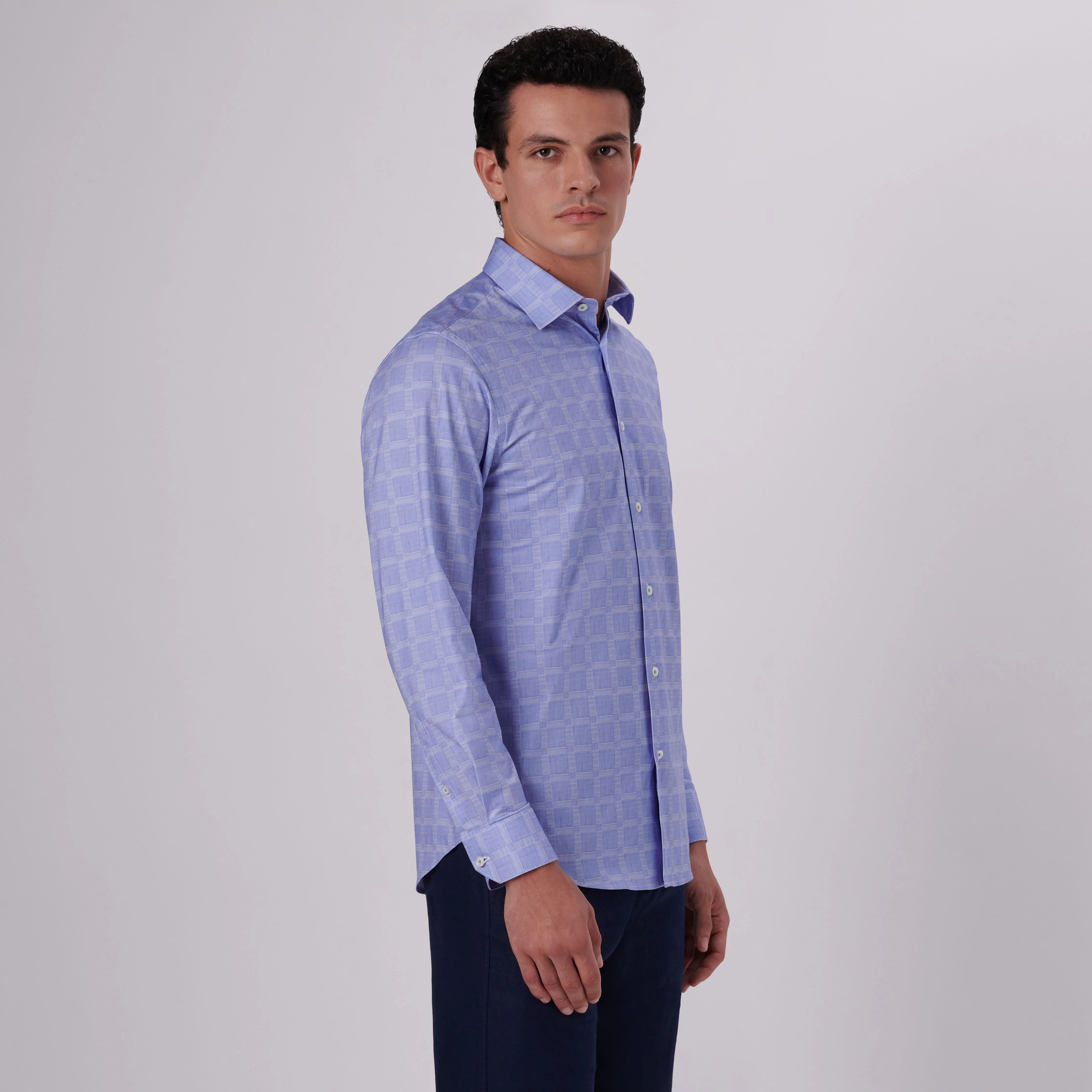 James Windowpane Check Print OoohCotton Shirt