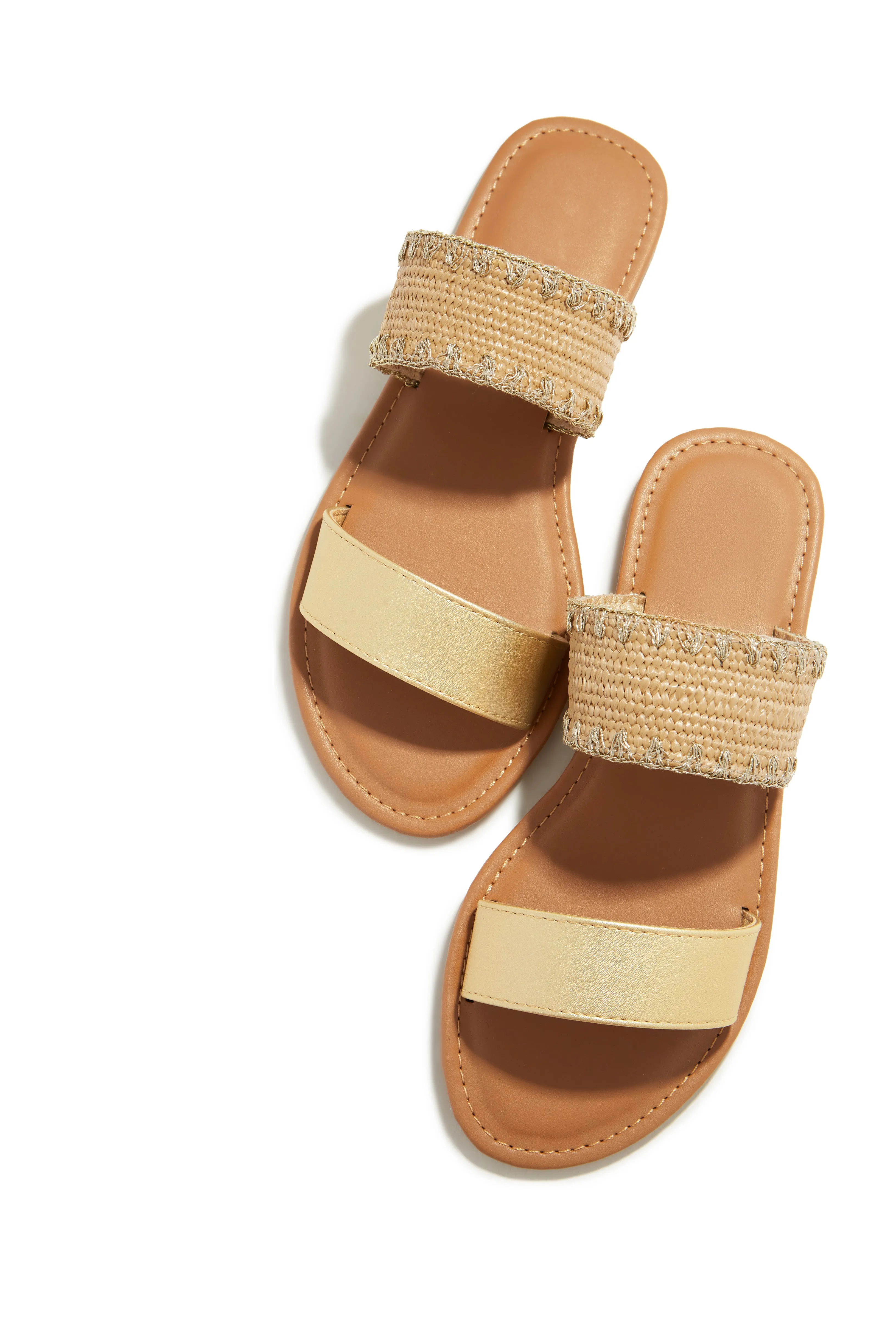 Janice Slip On Sandals - Gold