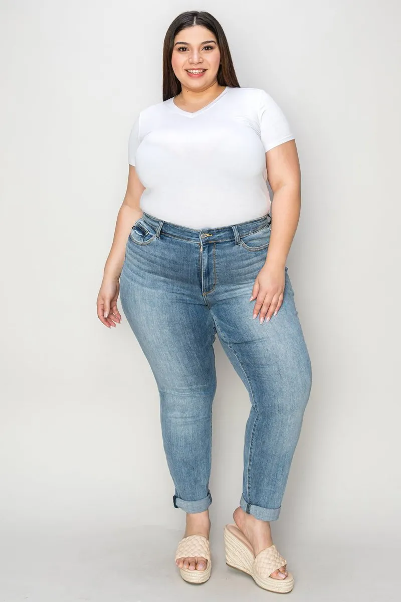 Jennifer - Judy Blue Cuffed Slim Jeans