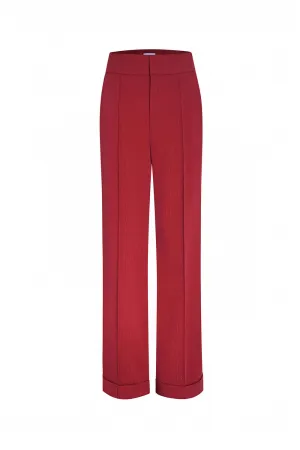 Kendra Straight High Waist Twill Floor Length Pants