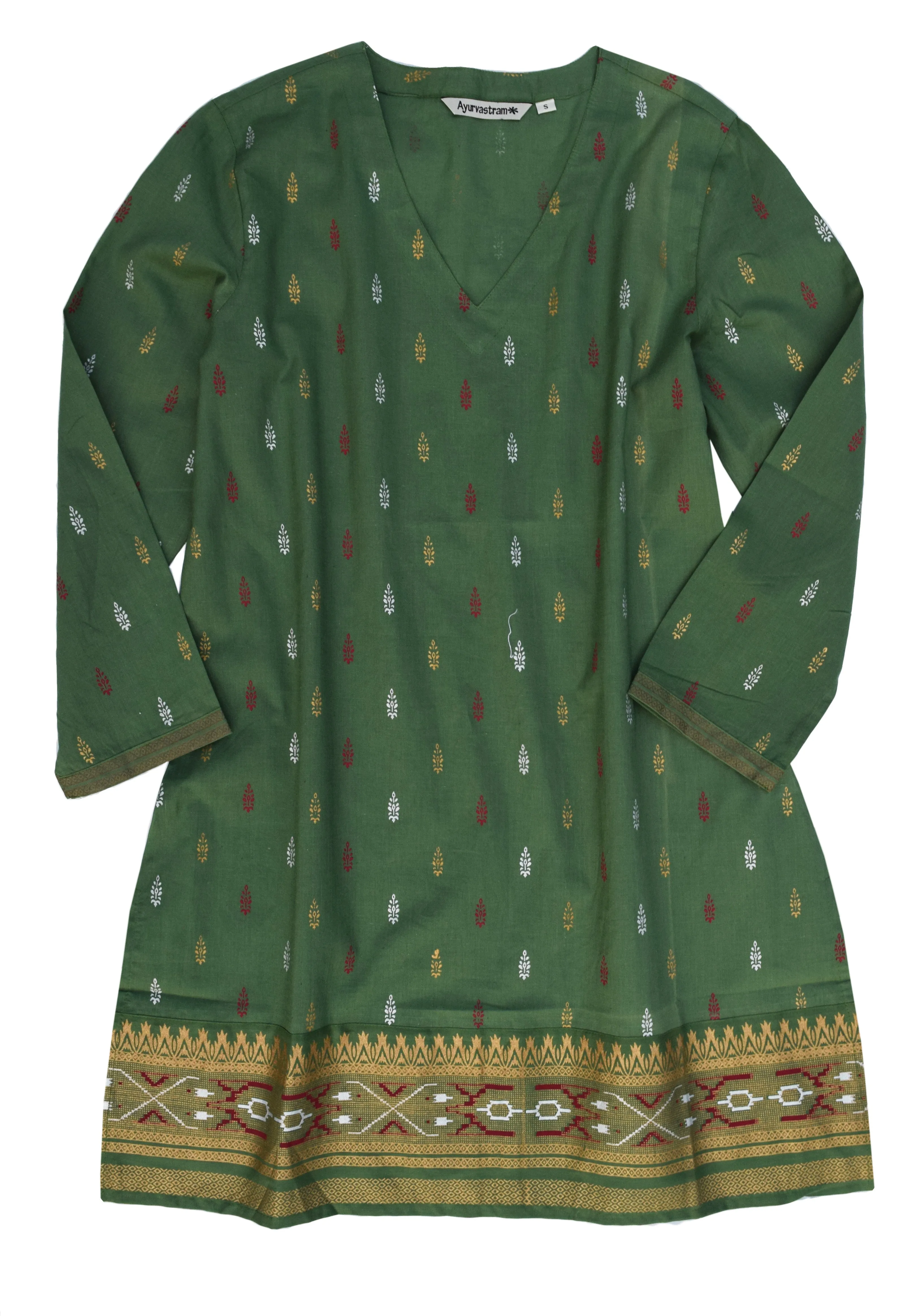 KRITIgold Block Printed Pure Cotton Tunic Top Kurti