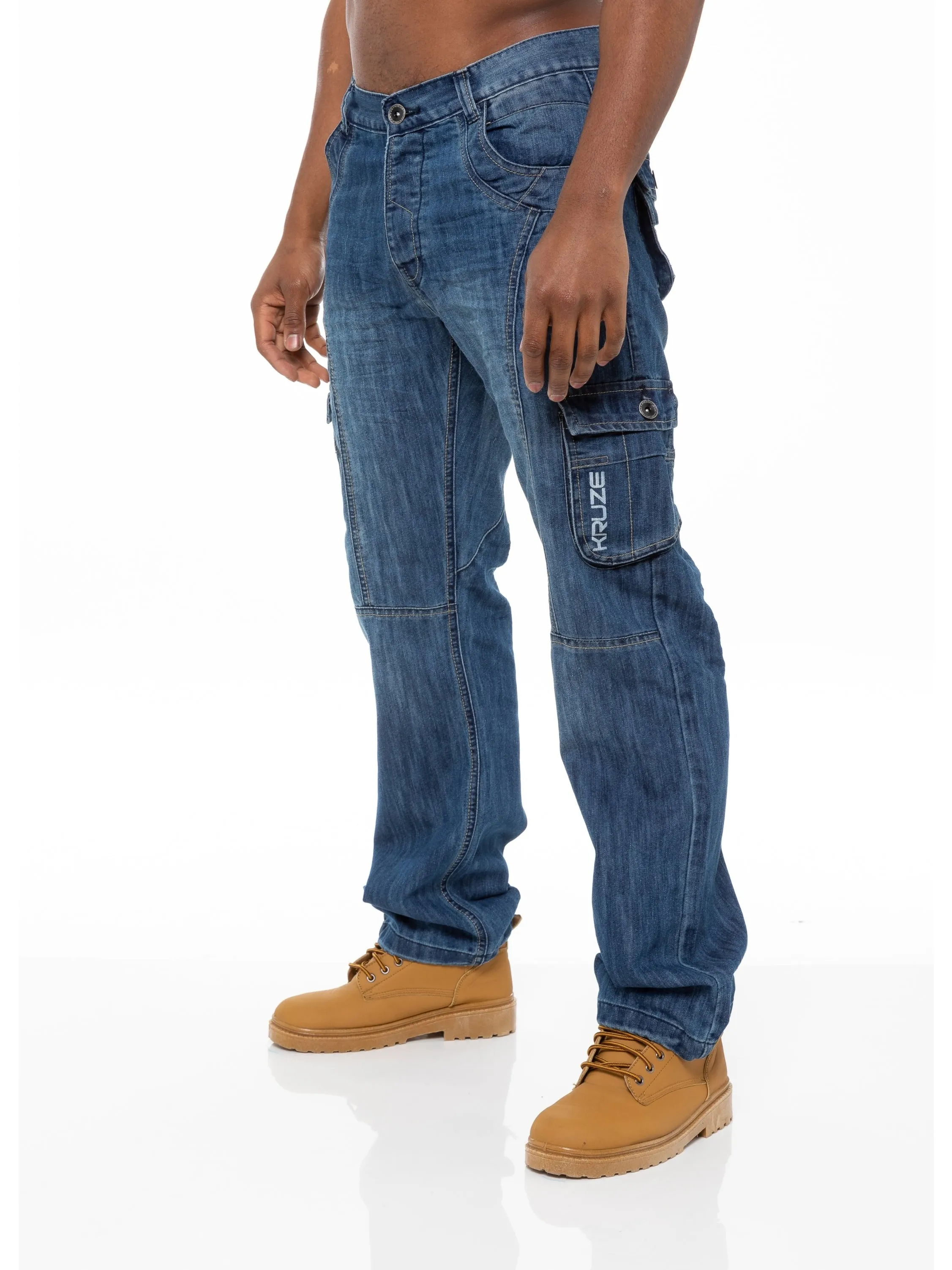 Kruze | Mens Cargo Combat Jeans