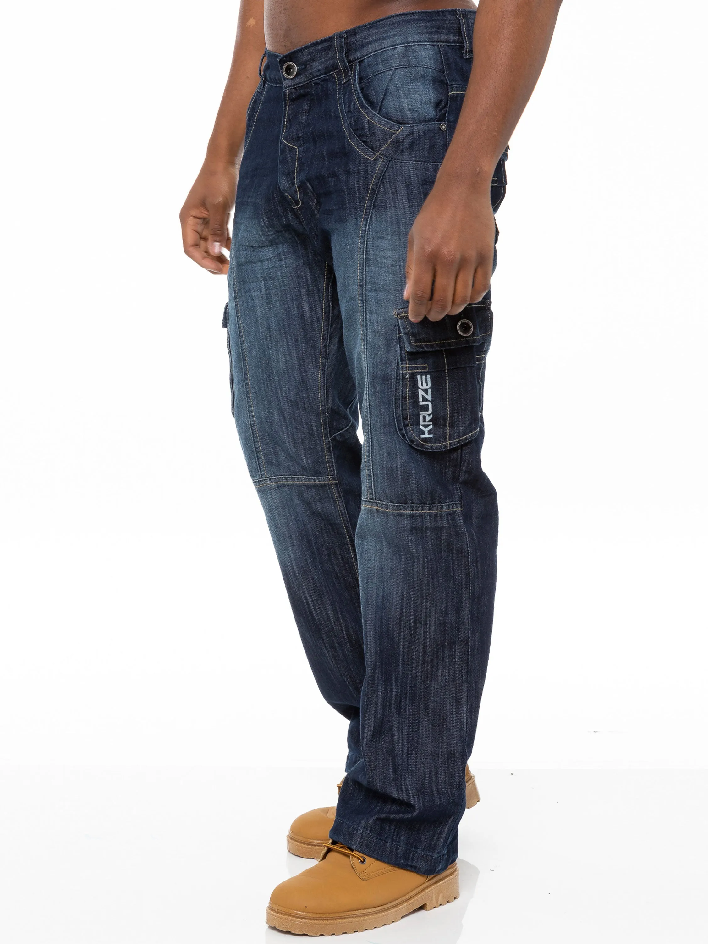 Kruze | Mens Cargo Combat Jeans