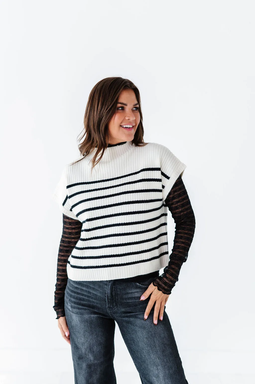 Kya Sweater Top in Ivory