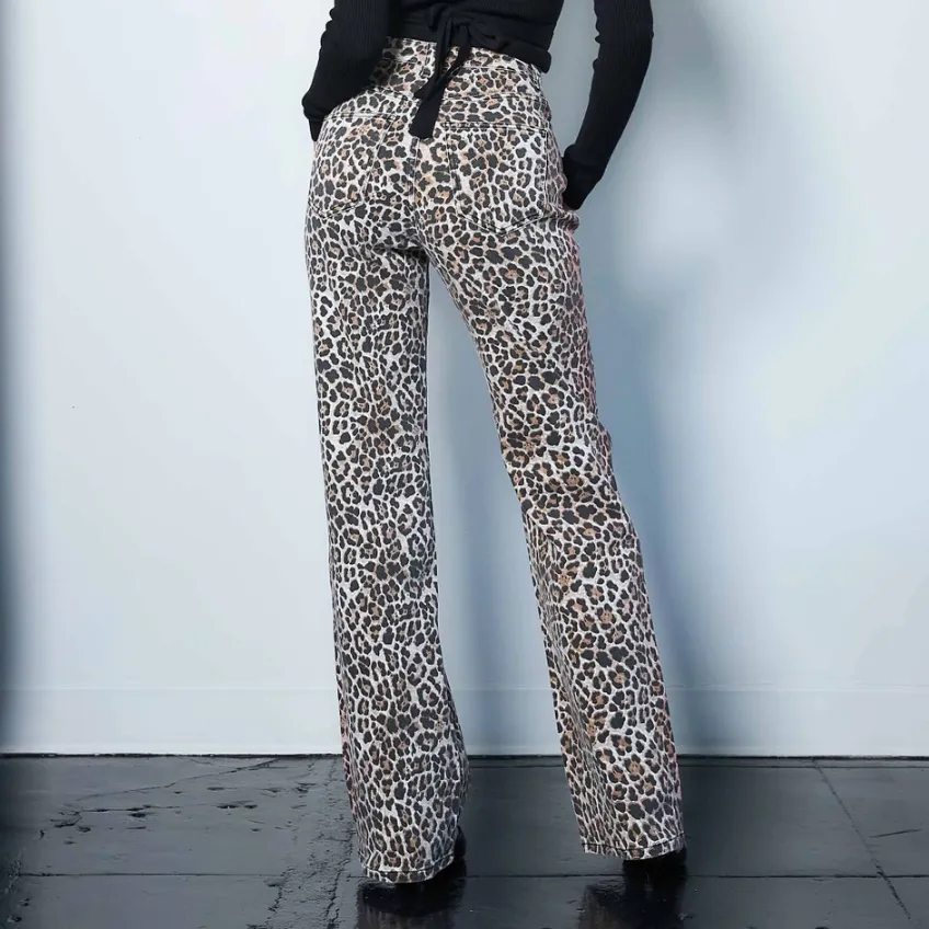 Leopard Love Wide Leg Leopard Jeans