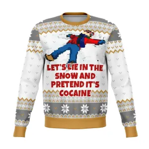 Lets Lie In The Snow And Pretend Dank Ugly Christmas Sweater