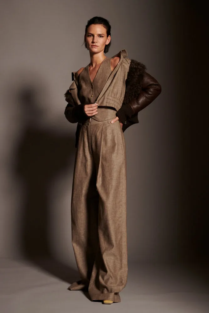 Linen Sun Pants - Herringbone