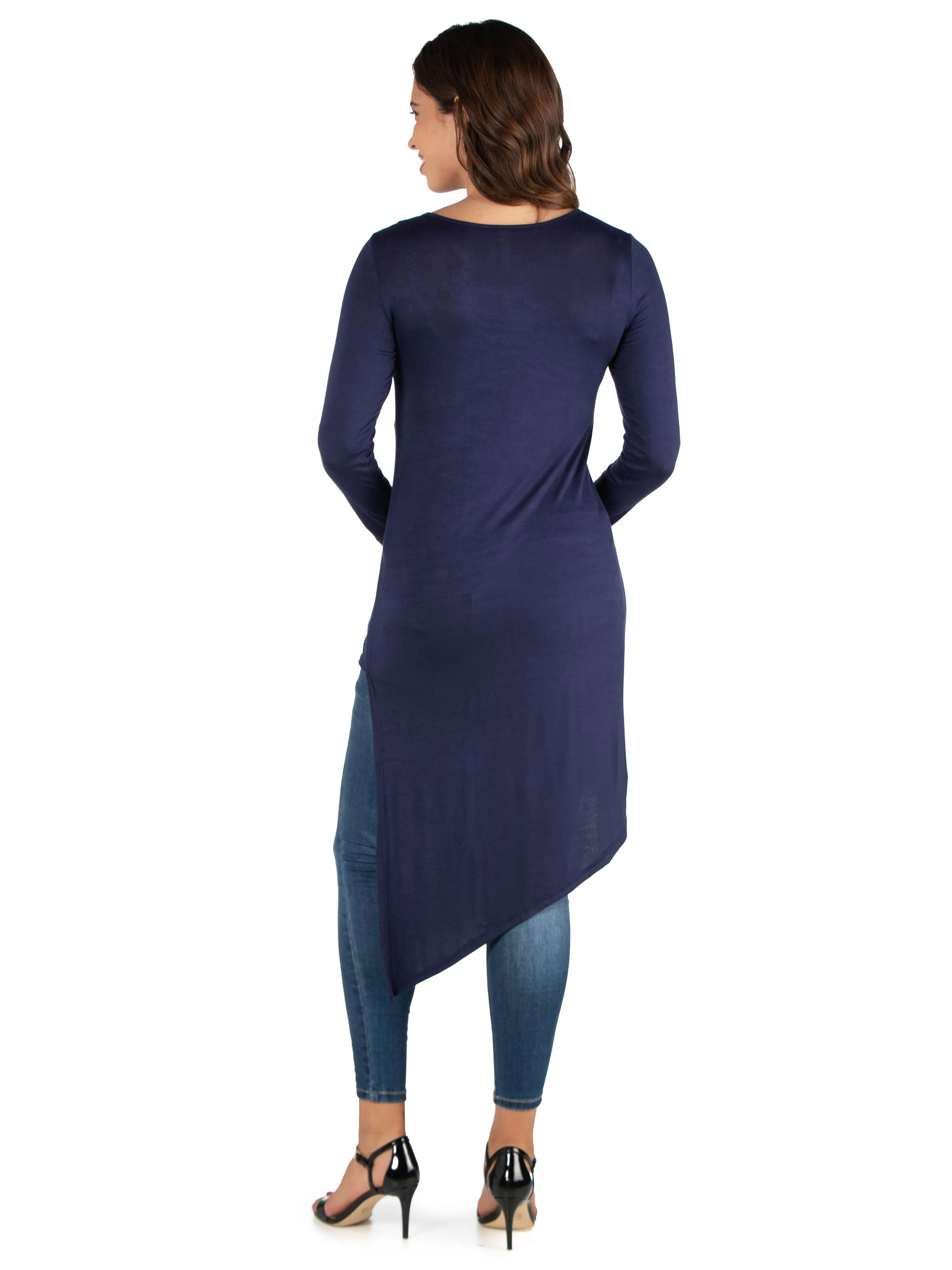 Long Sleeve  Asymmetrical Maternity Tunic Top