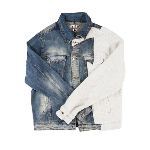 Loose Wool Fleece Denim Jacket