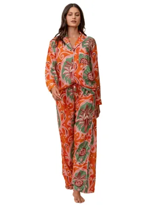 Maaji Chili Damask Dandelion Long Sleeve Pant Set