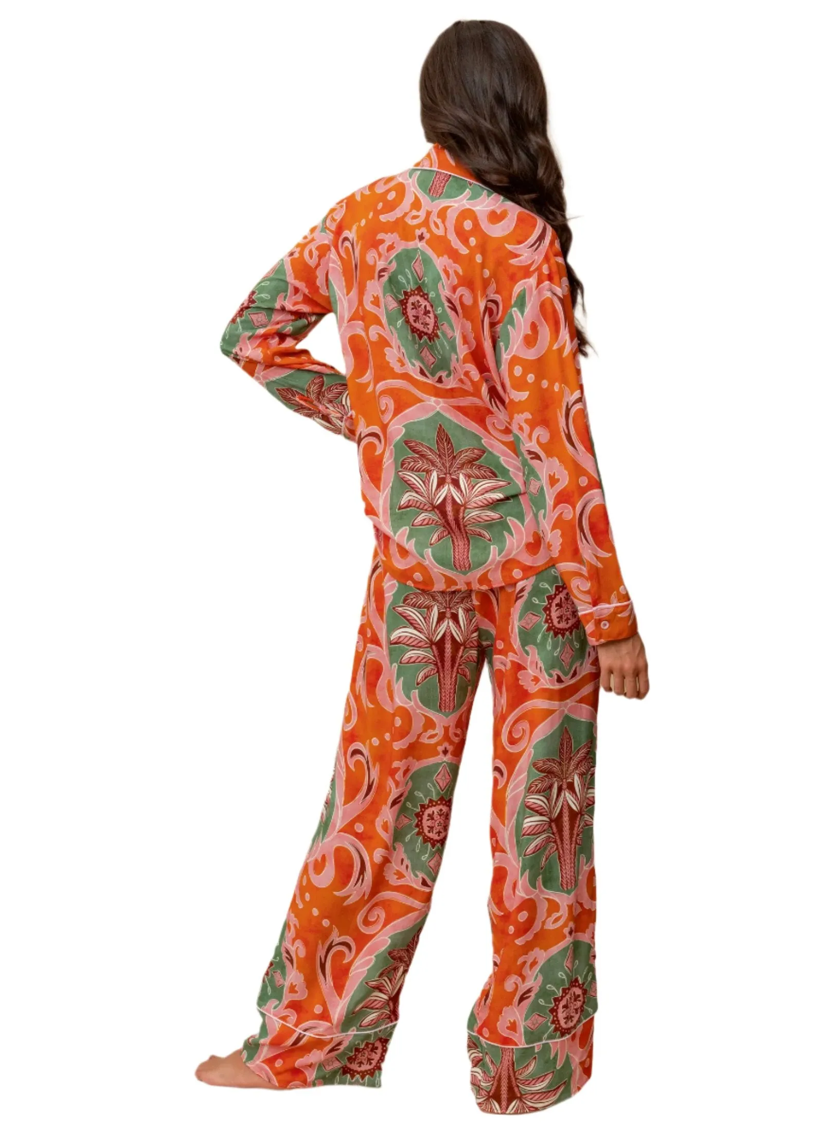 Maaji Chili Damask Dandelion Long Sleeve Pant Set